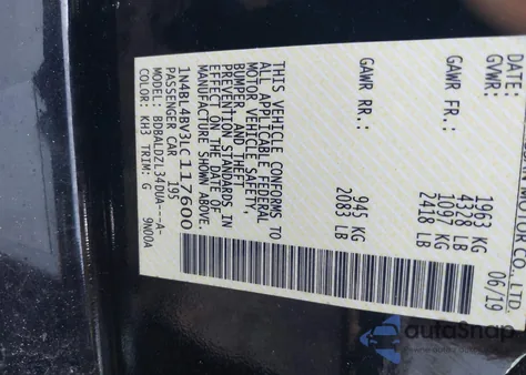 2020 Nissan Altima S Fwd z USA, uszkodzony, nr VIN 1N4BL4BV3LC117600